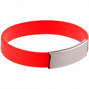 Brisky silicone bracelet with metal wool, red