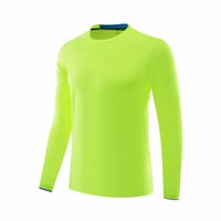 Green with a long sleeve Running shirt men fitness gym Sports clothing fast dry compression of sports training top