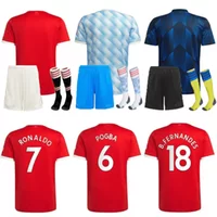 Football Jervsey 21 22 Roantdo Sancho Man Brunand Fernandes Lingard Pogba Rashford 2021 2022 Enfants Maillot de Oep Men + Kity Kit Socks Woman Installs uniforms