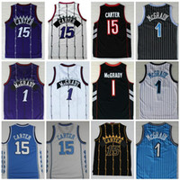 High -quality black white purple Vince # 15 Carter Jersey Tracy # 1 McGarady Jersey North College Men Blue White Penny 1 Hardway shirt