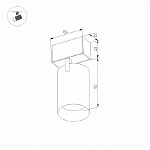 LED track light for magnetic busbar Arlight Mag-Spot-45-R85-3W Day4000 030654 1